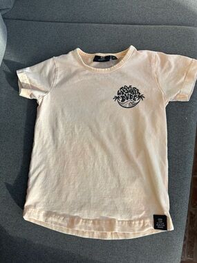 Little Surfer Dude Kids' Cream Short Sleeve Tee